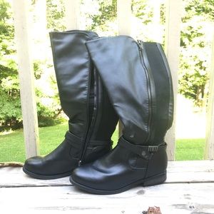 Black Knee High Riding Boots